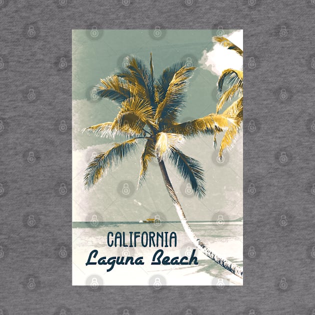 Laguna Beach California Vintage style poster Art Most Beautiful Beaches on Earth by Naumovski